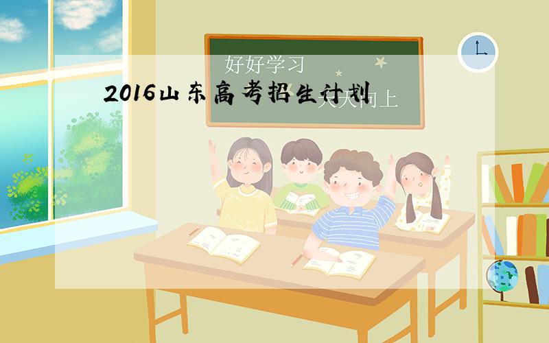 2016山东高考招生计划
