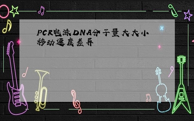 PCR电泳DNA分子量大大小移动速度差异