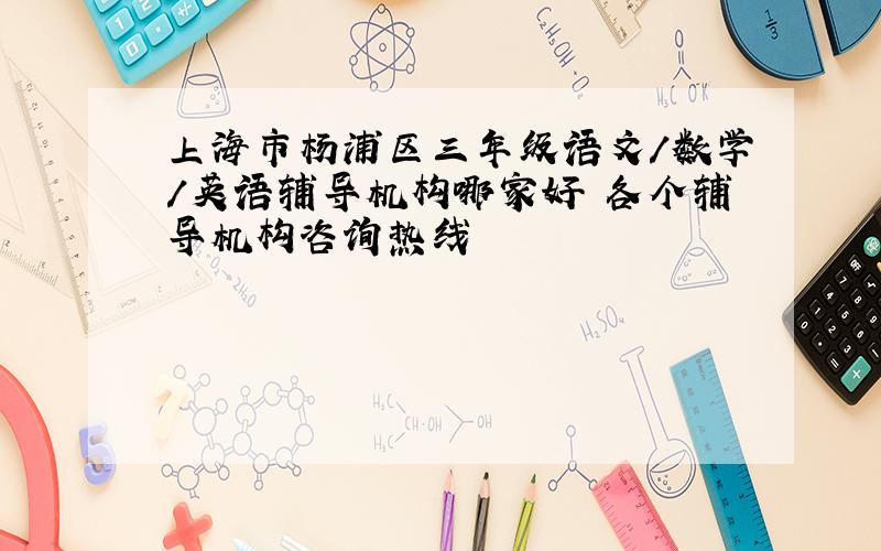 上海市杨浦区三年级语文/数学/英语辅导机构哪家好 各个辅导机构咨询热线