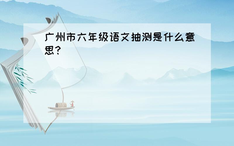 广州市六年级语文抽测是什么意思?