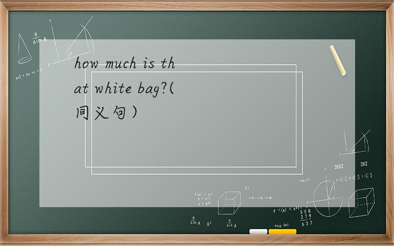 how much is that white bag?(同义句）