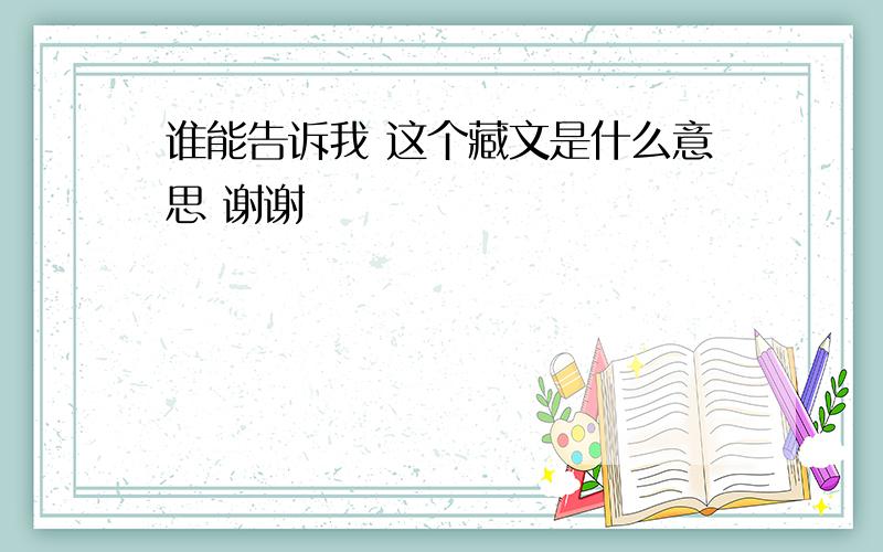 谁能告诉我 这个藏文是什么意思 谢谢