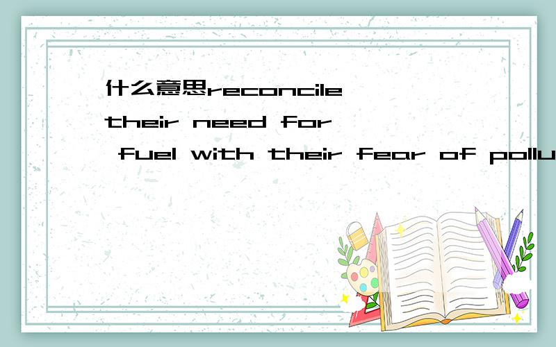 什么意思reconcile their need for fuel with their fear of polluting