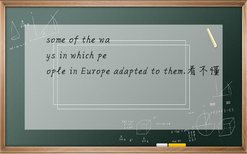some of the ways in which people in Europe adapted to them.看不懂