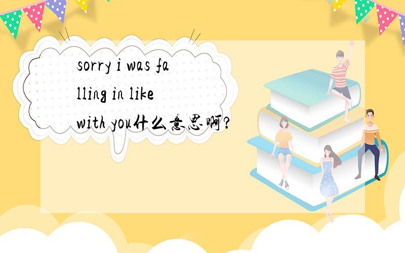 sorry i was falling in like with you什么意思啊?
