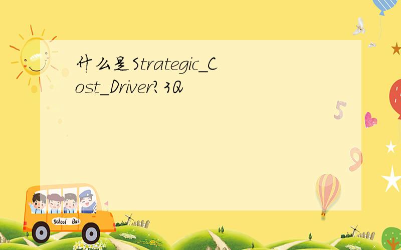 什么是Strategic_Cost_Driver?3Q