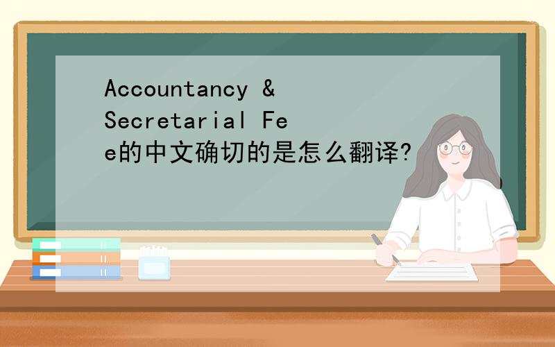 Accountancy & Secretarial Fee的中文确切的是怎么翻译?