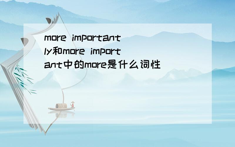 more importantly和more important中的more是什么词性