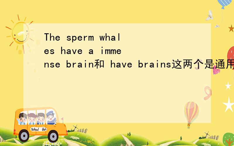 The sperm whales have a immense brain和 have brains这两个是通用的吗?
