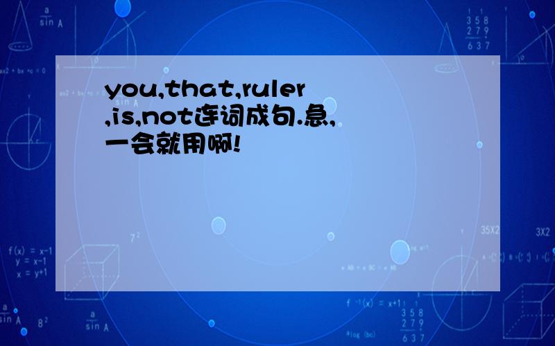 you,that,ruler,is,not连词成句.急,一会就用啊!