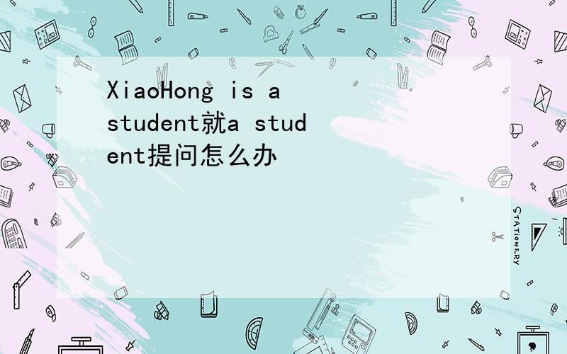 XiaoHong is a student就a student提问怎么办