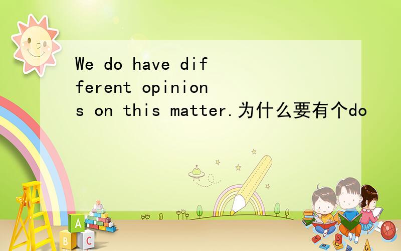 We do have different opinions on this matter.为什么要有个do
