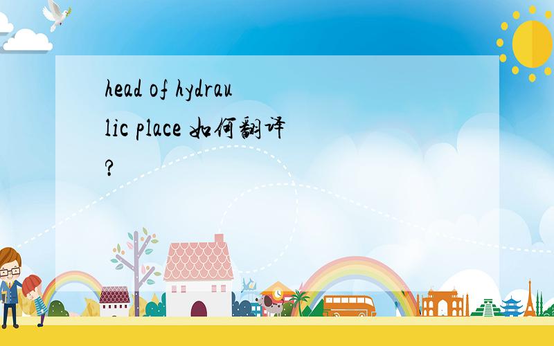 head of hydraulic place 如何翻译?