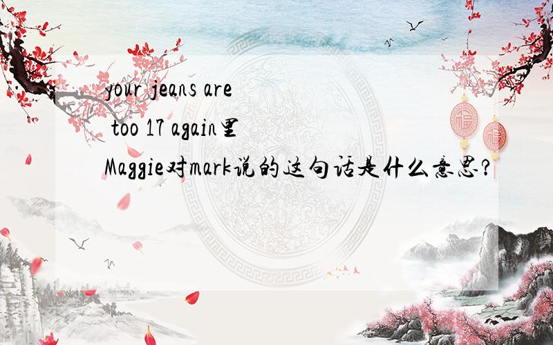 your jeans are too 17 again里Maggie对mark说的这句话是什么意思?