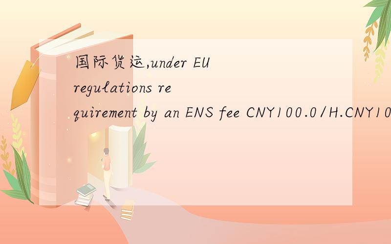 国际货运,under EU regulations requirement by an ENS fee CNY100.0/H.CNY100.0/H.,100元每什么?
