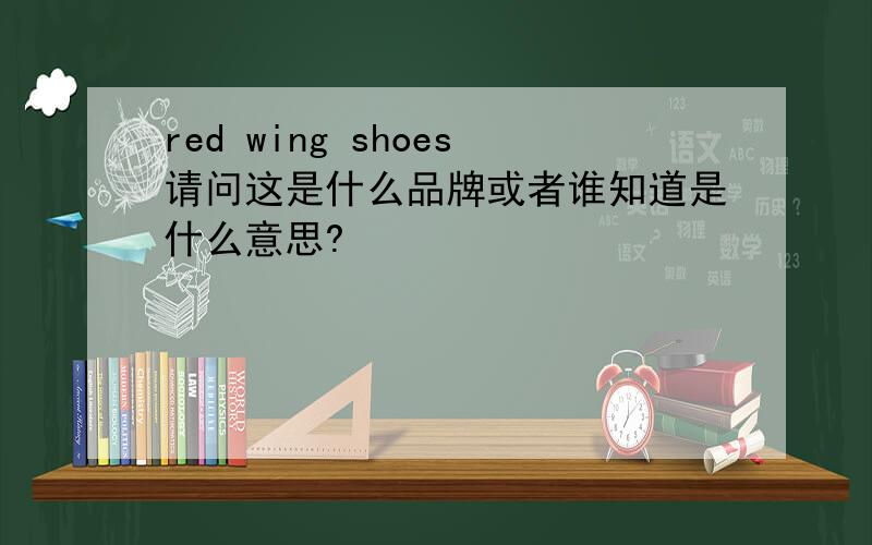 red wing shoes请问这是什么品牌或者谁知道是什么意思?