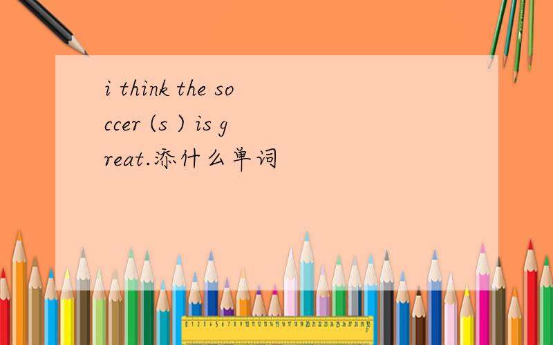 i think the soccer (s ) is great.添什么单词