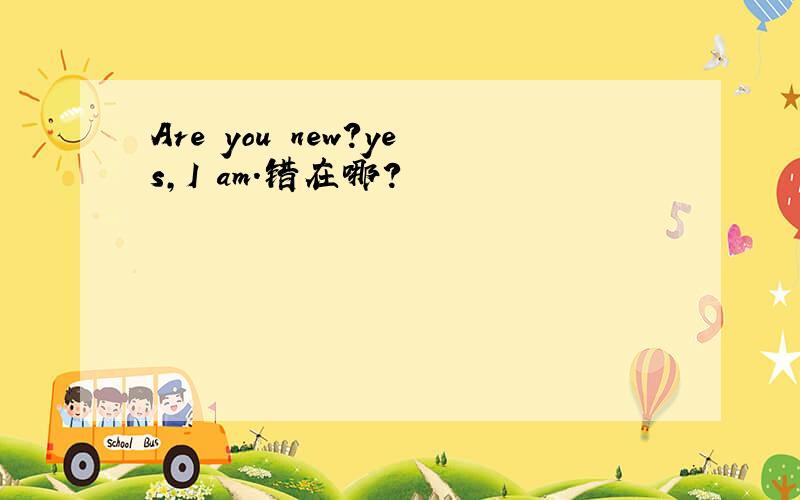 Are you new?yes,I am.错在哪?