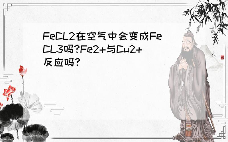 FeCL2在空气中会变成FeCL3吗?Fe2+与Cu2+反应吗?