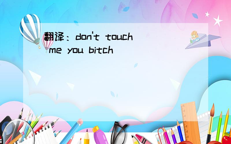 翻译：don't touch me you bitch