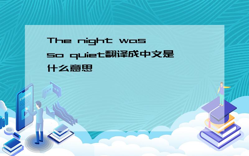 The night was so quiet翻译成中文是什么意思