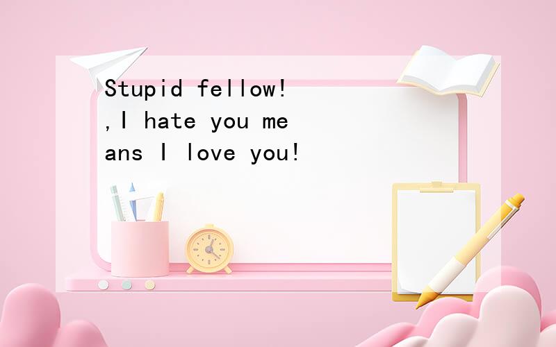 Stupid fellow!,I hate you means I love you!