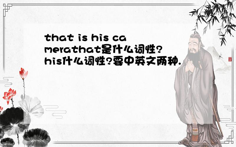 that is his camerathat是什么词性?his什么词性?要中英文两种.