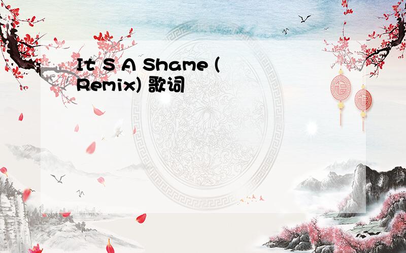 It S A Shame (Remix) 歌词