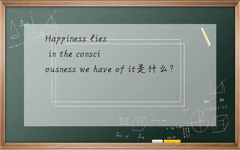 Happiness lies in the consciousness we have of it是什么?