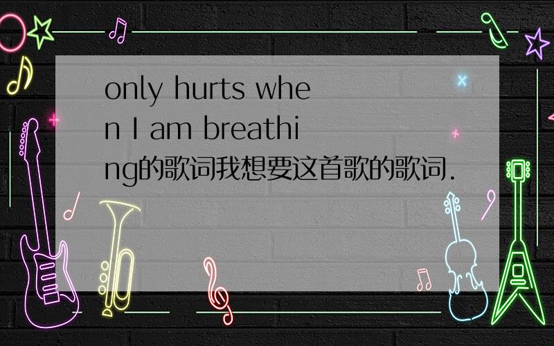 only hurts when I am breathing的歌词我想要这首歌的歌词.