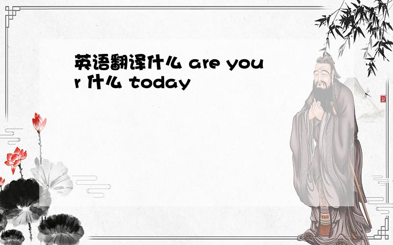 英语翻译什么 are your 什么 today