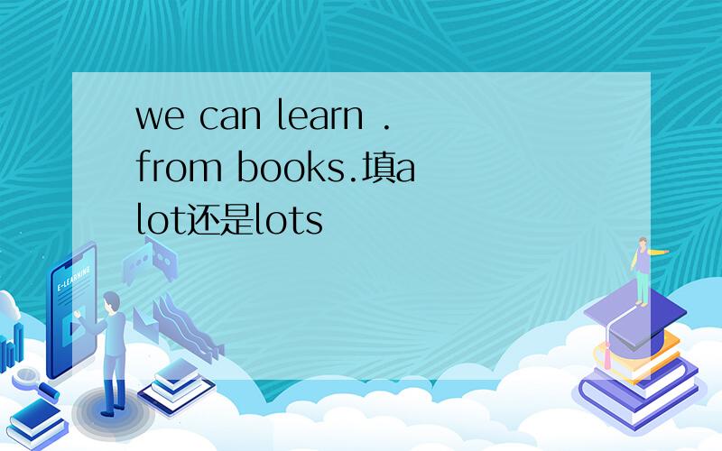 we can learn .from books.填a lot还是lots