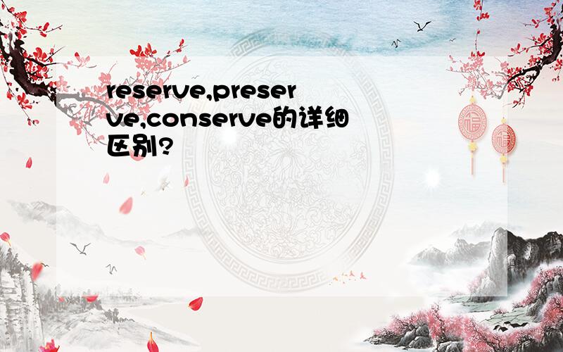 reserve,preserve,conserve的详细区别?