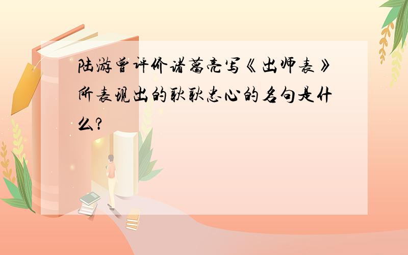陆游曾评价诸葛亮写《出师表》所表现出的耿耿忠心的名句是什么?