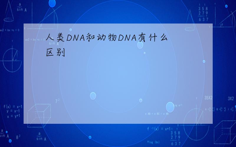 人类DNA和动物DNA有什么区别