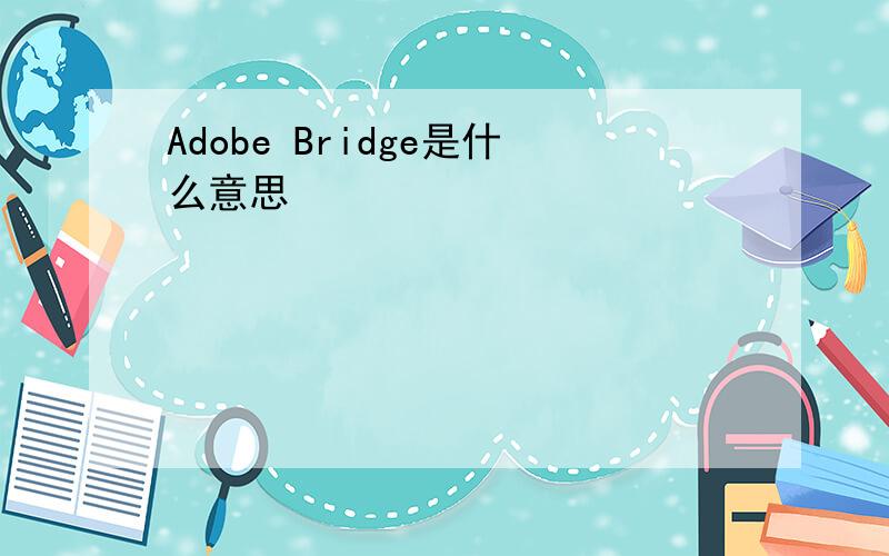 Adobe Bridge是什么意思
