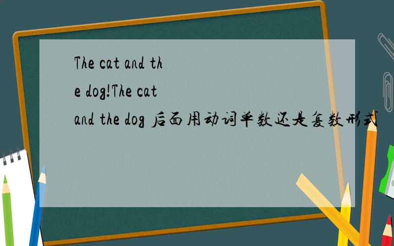The cat and the dog!The cat and the dog 后面用动词单数还是复数形式