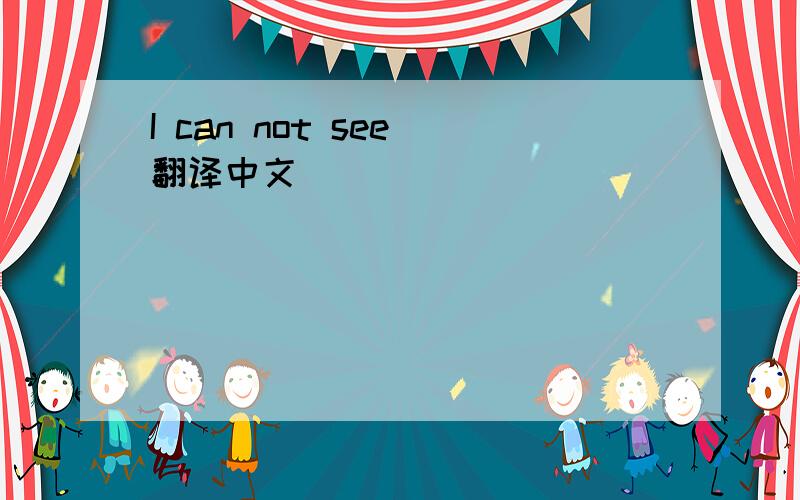 I can not see 翻译中文