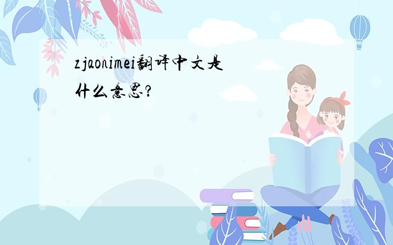zjaonimei翻译中文是什么意思?