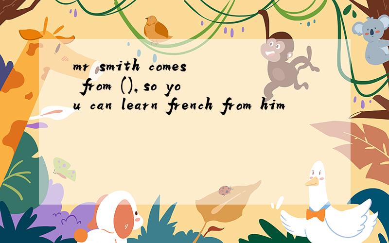 mr smith comes from (),so you can learn french from him