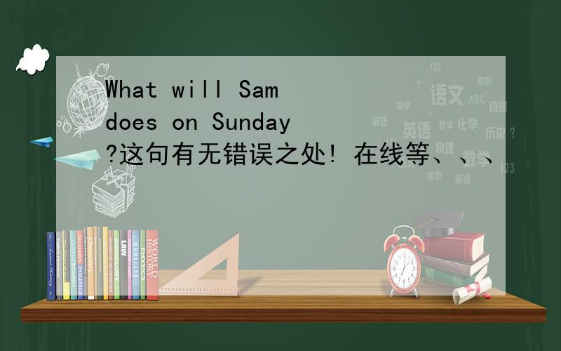 What will Sam does on Sunday?这句有无错误之处! 在线等、、、