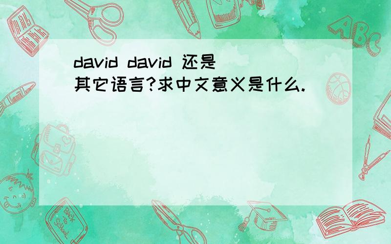 david david 还是其它语言?求中文意义是什么.