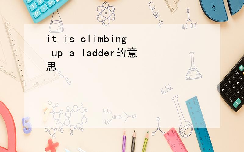 it is climbing up a ladder的意思