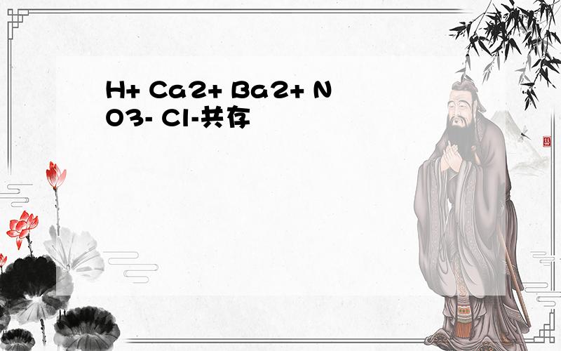 H+ Ca2+ Ba2+ NO3- Cl-共存