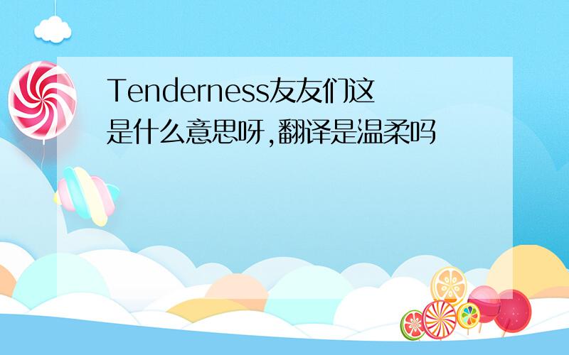 Tenderness友友们这是什么意思呀,翻译是温柔吗