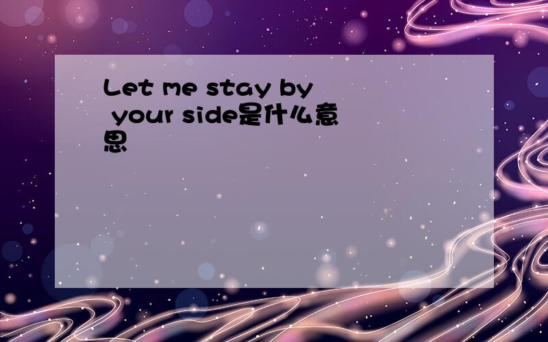 Let me stay by your side是什么意思