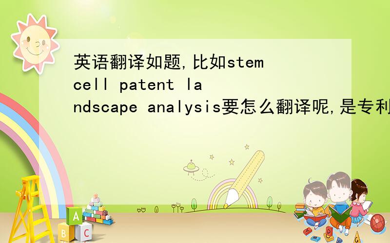 英语翻译如题,比如stem cell patent landscape analysis要怎么翻译呢,是专利地图的意思吗?