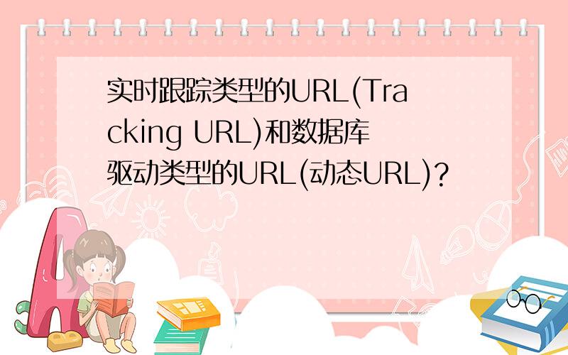 实时跟踪类型的URL(Tracking URL)和数据库驱动类型的URL(动态URL)?