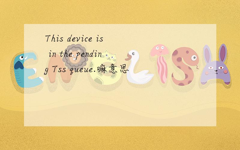 This device is in the pending Tss queue.嘛意思