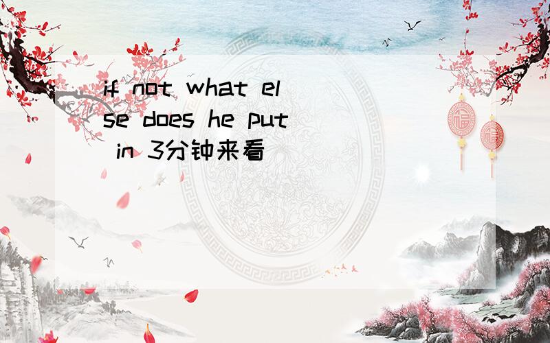 if not what else does he put in 3分钟来看